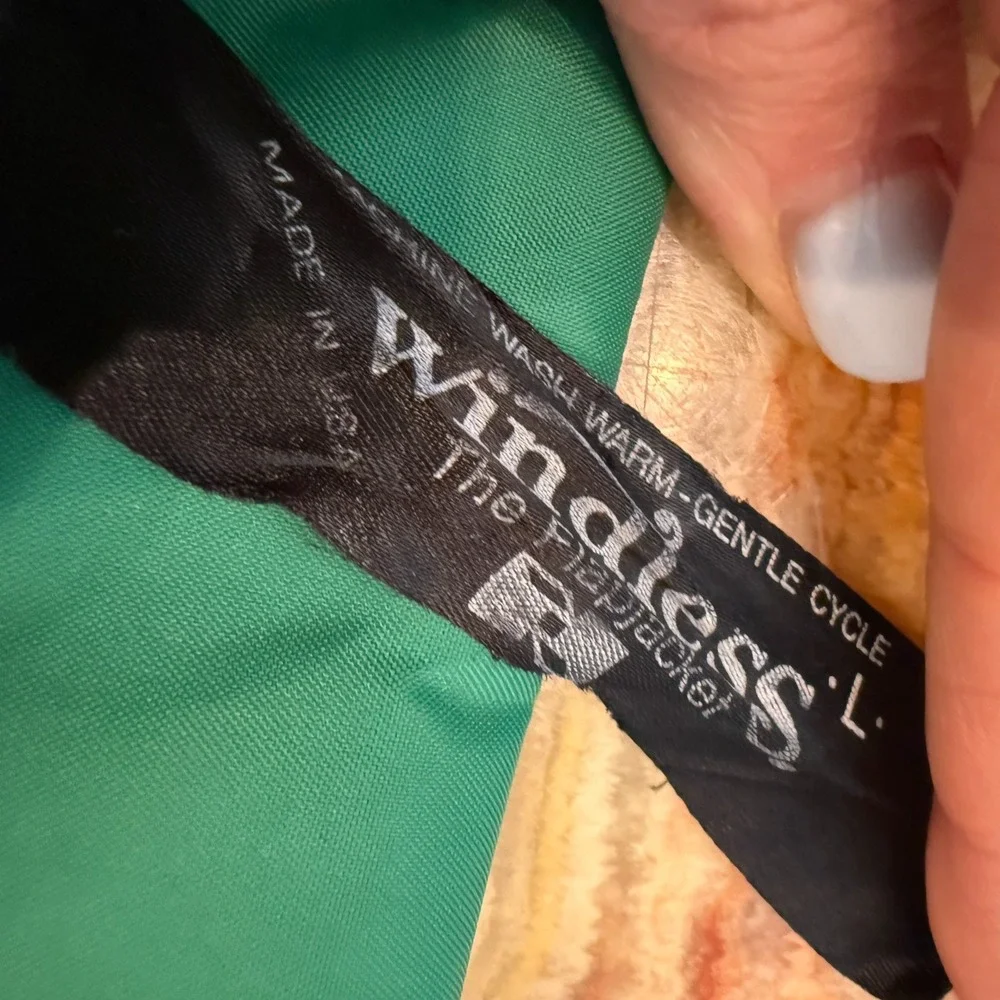 VTG Windless Mens The Flap Jacket Windbreaker Green Grady's Tavern Fall City L - Picture 3 of 6